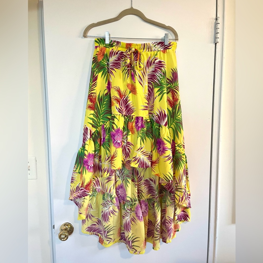 Free Generation Los Angeles High Low Tropical Print Skirt NWT